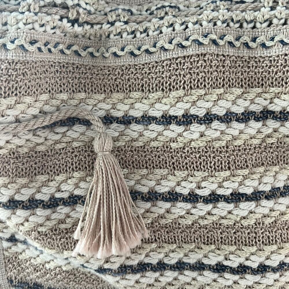 Chicos Tie Front /short Sleeve Cardigan Size 2 - Picture 5 of 5